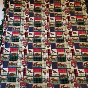 Mountain Wildlife Double Sided Plush Blanket